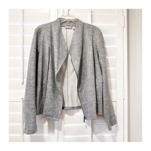 Halogen Open-Front Jacket Light Heather Gray Size Large